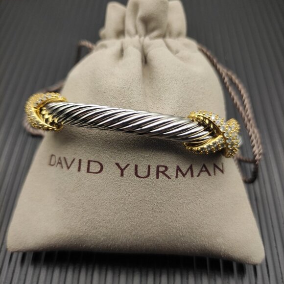 Sterling Silver 7mm Diamond Double X Bracelet - Picture 4 of 5